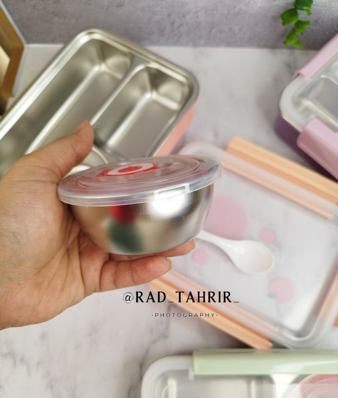 ظرف غذا داخل استیل پیاله دار