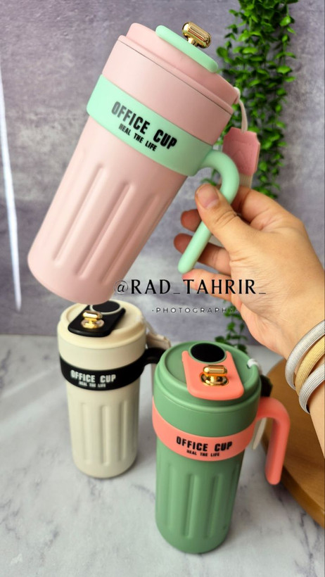 تراول ماگ دسته دار استیل و صفحه درجه حرارت