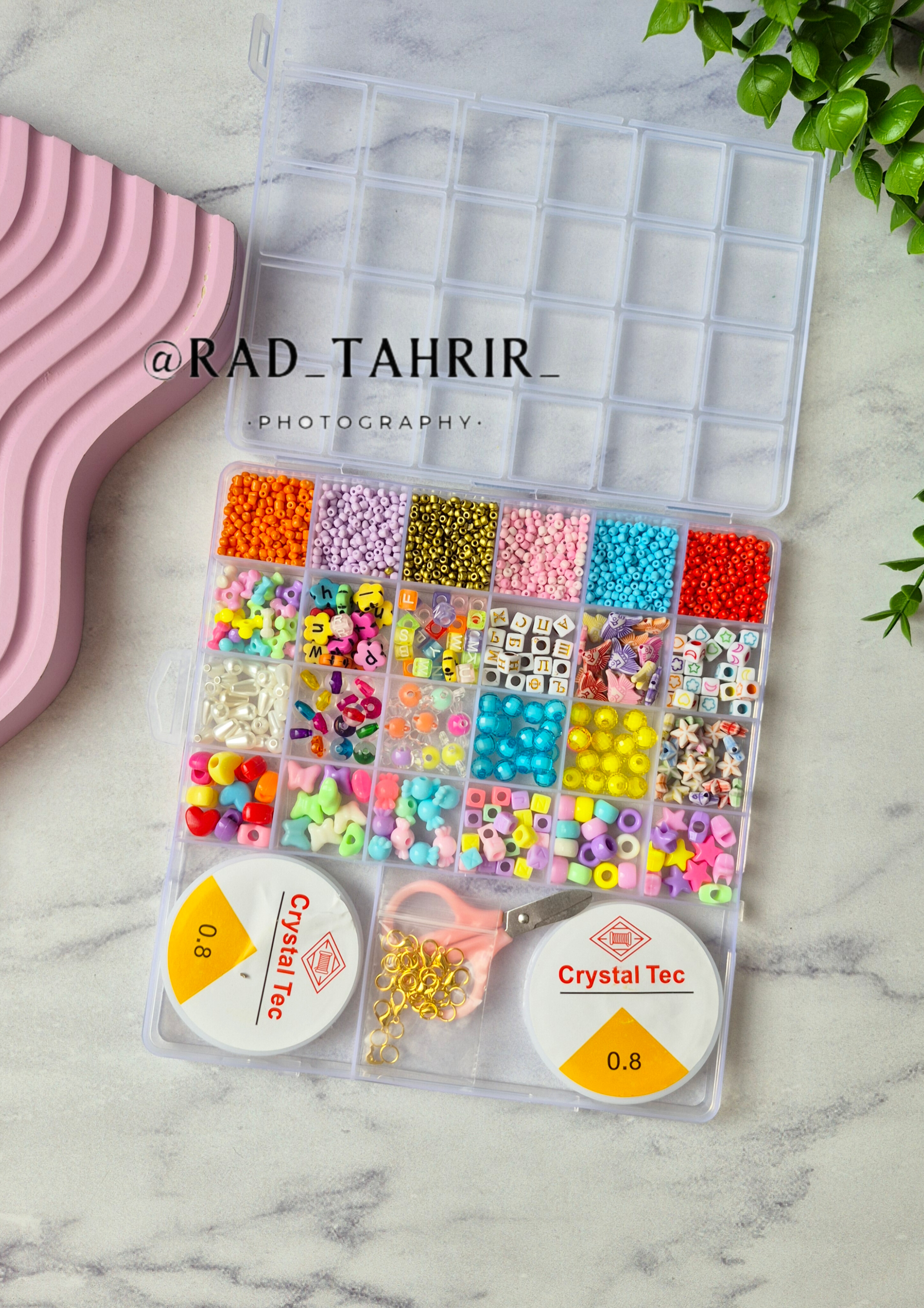 ست مهره ساخت دستبند و اکسسوری با دو رول نخ طرح جدید