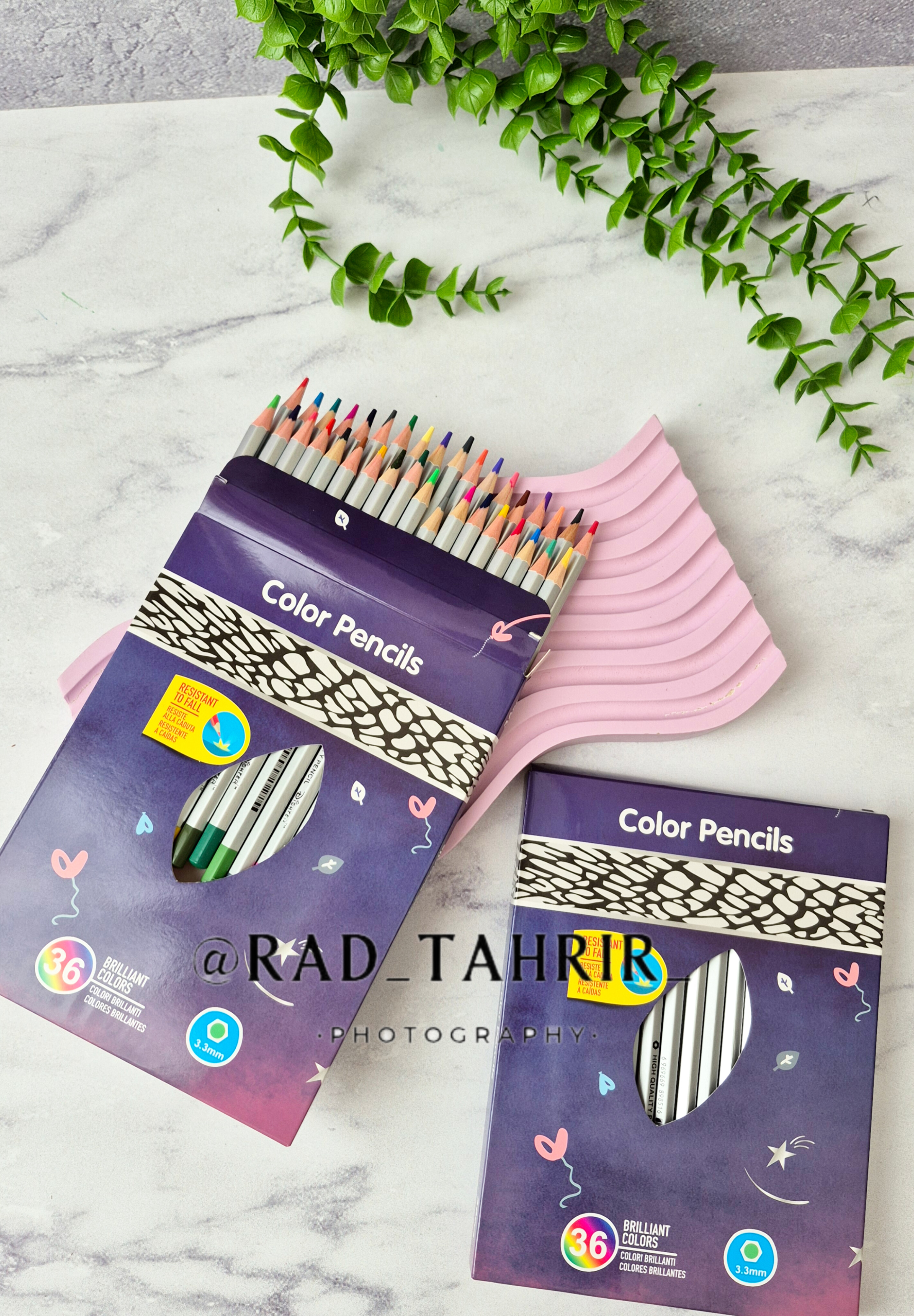 مداد رنگی ۳۶ رنگ بدنه نقره ای دیشتر پررنگ و نرم