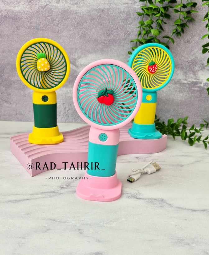 پنکه ی شارژی ۳ سرعته ی میوه ای