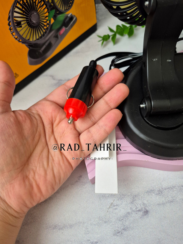 پنکه دوقلو مخصوص خودرو با کابل فندکی پرتاب باد عالی
