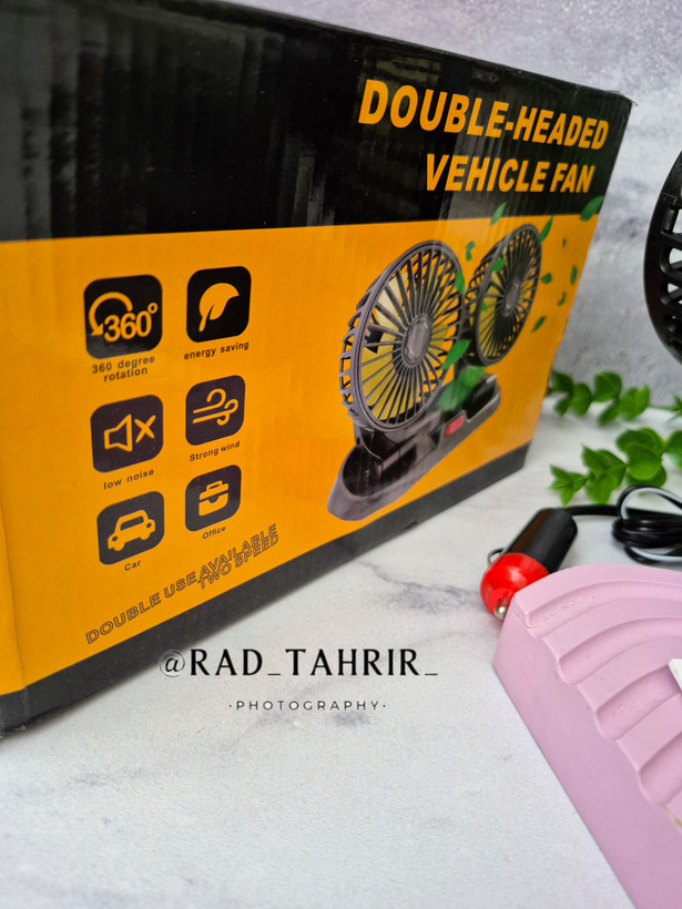 پنکه دوقلو مخصوص خودرو با کابل فندکی پرتاب باد عالی