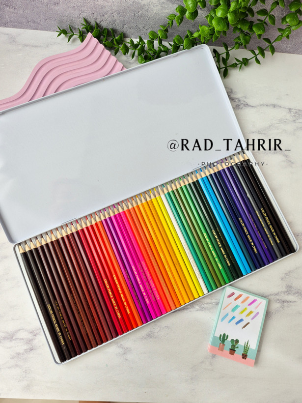 مداد رنگی ۵۰ رنگ با جعبه فلزی مارک best