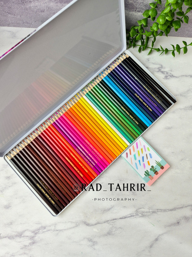 مداد رنگی ۵۰ رنگ با جعبه فلزی مارک best