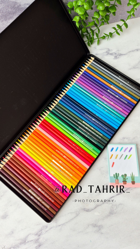 مداد رنگی ۵۰ رنگ با جعبه فلزی درجه یک